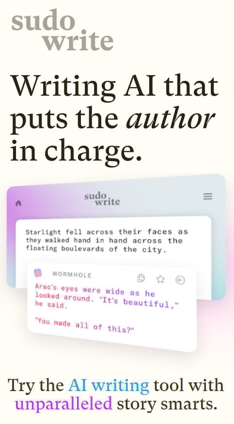 Sudowrite software promo banner