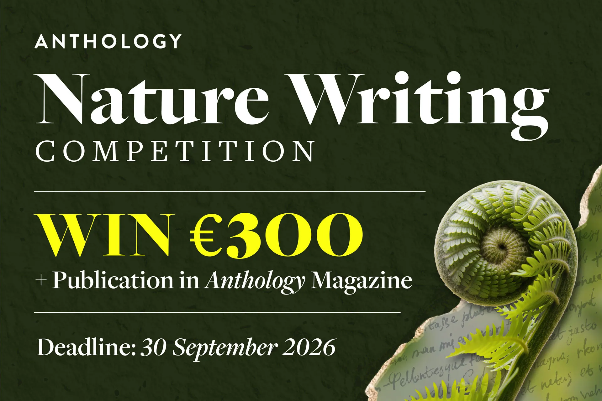 Anthology Nature Writing Competition 2027